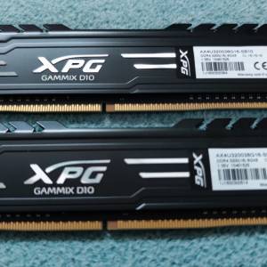 ADATA  XPG GAMMIX D10 DDR4 2x8GB 記憶體