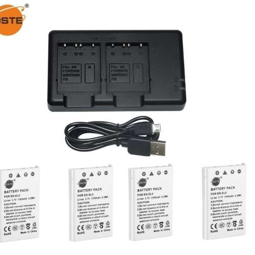 DSTE For NIKON EN-EL5 Lithium-Ion Battery With Charger 代用鋰電池 (3.7v，1180...