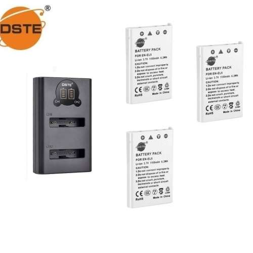 DSTE For NIKON EN-EL5 Lithium-Ion Battery With Charger 代用鋰電池 (3.7v，1180...