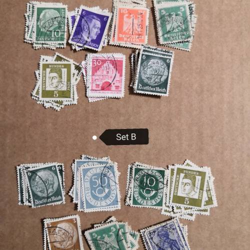 德國舊郵票1批70張，重覆（set A/set B)