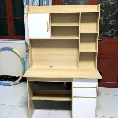 電腦枱書櫃一體式寫字枱 全新的 實木材質