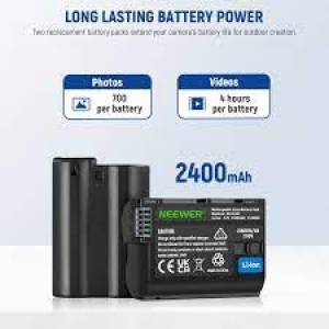 Neewer EN-EL15c Batteries and Micro-USB + USB-C Charger Kit 代用鋰電池連充電...