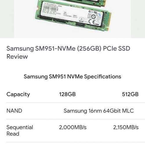 Samsung  SM951 512G MLC nvme ssd， 100%work