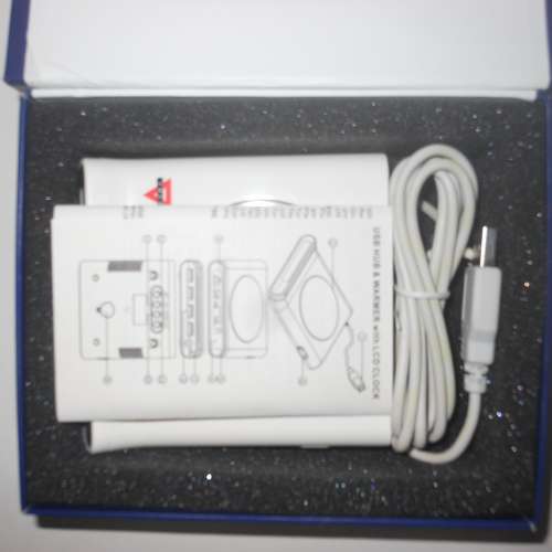 三合一 暖杯器, USB Hub集線器, LCD鐘.