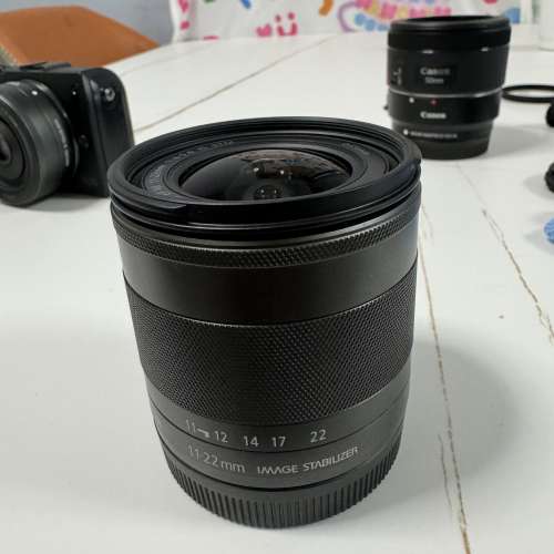 Canon EOSM+22饼+11-22+50