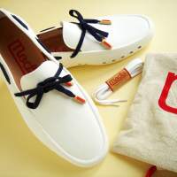 100%全新 英國品牌 Mocks Driver Loafers 男裝 41碼 米白色 橡膠帆船鞋 葡萄牙製