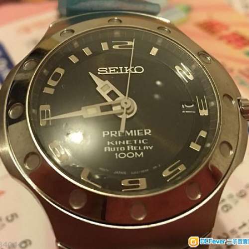 搬家清屋-99.99% 新精工光能錶 Seiko Premier Kinetic Auto Relay 100M