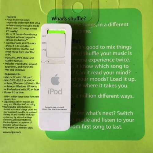 搬家清屋-值得收藏：第一代 iPod Shuffle 512MB, 90% 新