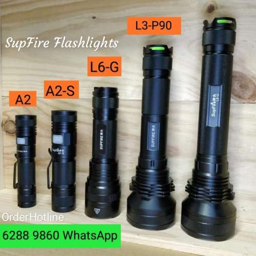 全新（原裝版本）神火SupFire A2可變焦距，可換鋰電池(18650). 10w. 950 lumens. $140