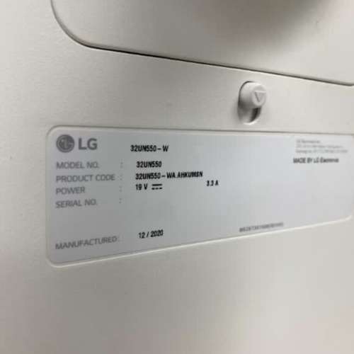 LG 31.5'' UltraFine™ 4K Mon 高清顯示器 ( LG 32UN550-W )