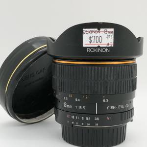 98% New Rokinon	8mm F3.5手動鏡頭, 深水埗門市可購買