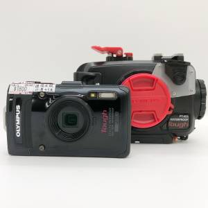 99% New Olympus	TG-2 25-200mm 數碼相機連45米潛水殼套裝, 深水埗門市可購買