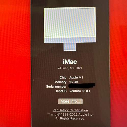 95%New‼️ iMac 24&rdquo;, M1, 2021 16+256GB