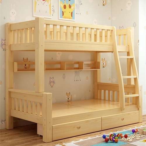 子母床Thickened solid wood bunk bed high and low double bed37