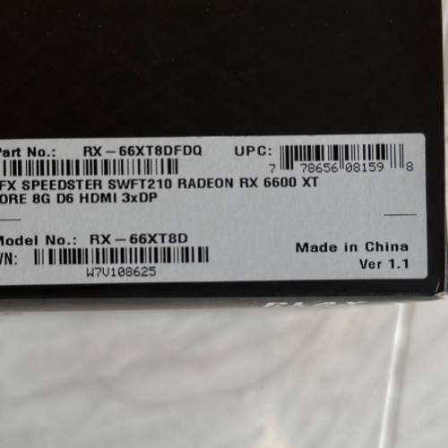XFX SPEEDSTER SWFT210 RADEON RX 6600 XT CORE 8G D6 HDMI 3xDP