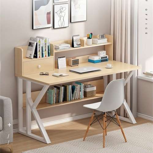 電腦台式桌簡約書桌書架一體辦公學習桌 倉庫直銷