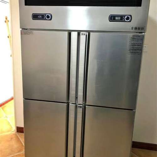 商用冷藏柜厨房冷冻保鲜柜开门唔锈钢大容量双温立式冰柜