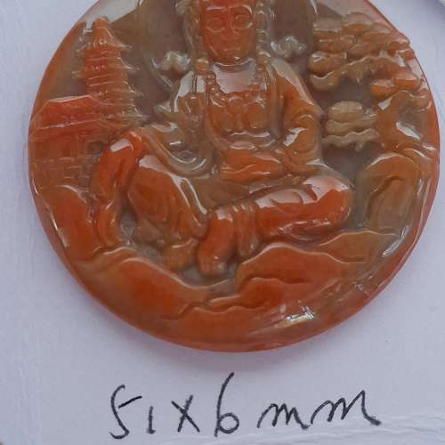 翡翠A玉觀音山水吊墜，好工好水頭，單個680元三個1200元。no.19.3.24