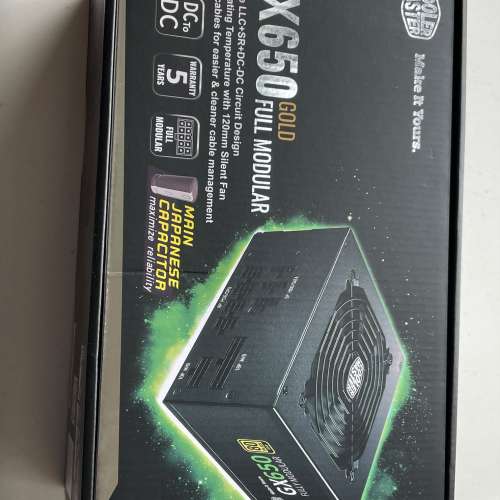 全新 COOLERMASTER MASTER GX650 Gold Full Modular PSU (又買左野！)