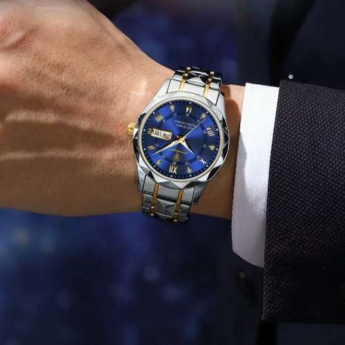 SL71 全自動非機械鋼錶帶防水夜光男士石英手錶