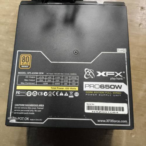 二手 XFX PRO 650W 80PLUS BRONZE ATX PS