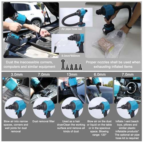 Multi-Purposes Air Blow/Suction Machine (Blower 吹風 /Suction 吸氣) Inflate/D...