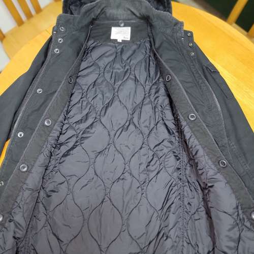 5cm 黑色 夾棉 外衣 外套 軍褸 中碼 帽可拆 間棉背心可拆 Detachable Hood Padded ...