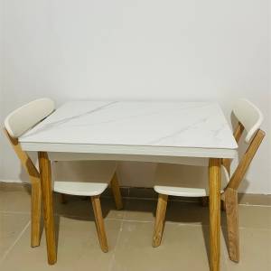 新的Slate dining table and chair set brand new 100cm