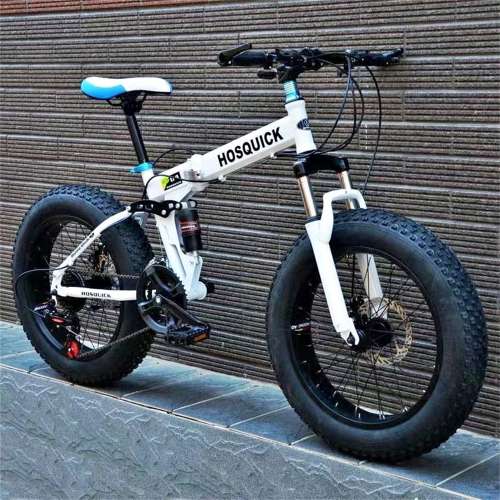 双碟刹减震越野变速粗大轮胎折叠沙滩雪地车山地自行车