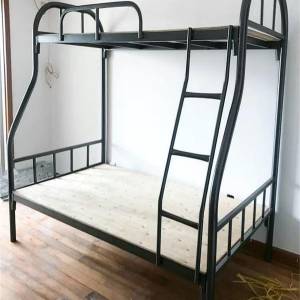 Solid wood double layer steel frame bed single double全新的