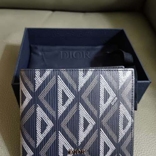 Dior compact wallet navy blue CD Diamond Canvas 銀包