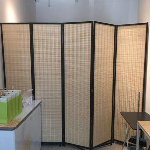 竹子實木屏風折疊推拉移動遮擋帘