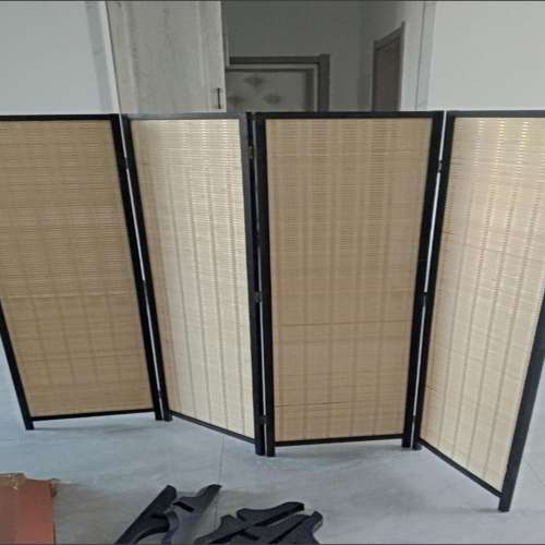 竹子實木屏風折疊推拉移動遮擋帘