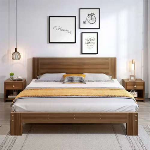 廠價直銷 實木床現代簡約雙人床主臥1.8米 簡易板式床出租房床家用1米單人床