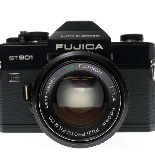 Fujica ST901 Auto Electro 35mm SLR Film Camera with EBC Fujinon f/1.4 50mm Lens
