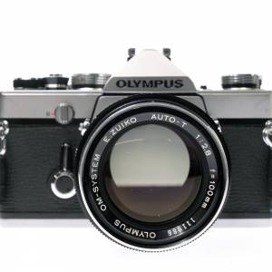 OLYMPUS OM-1 35mm SLR Film Camera with E.ZUIKO AUTO-T 100mm F2.8 Lens