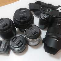 SONY 相機連五個鏡頭 a6500/sel1670z/sel1018/sel50f18/sel30m35/selp1650