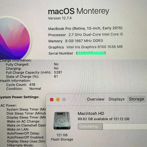 Macbook Pro 2015 8/128GB