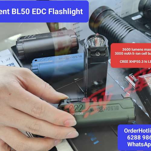 Imalent BL50 EDC Flashlight w/ 365nm UV Light. 3600 lumens. 3000 mAh 極強光小電...