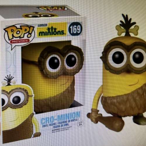 全新壞蛋掌門人野人迷你兵團funko pop 169車內公仔模型 New minions cro-minion  f...