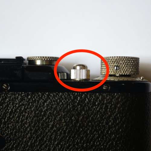 Leica I, II, III, Standard Shutter Release Guard (Metal, Nickle/Chrome)