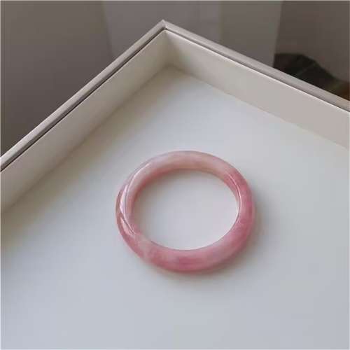 天然粉晶手鐲奶凍莓莓蜜桃烏龍粉玉鐲冰種水晶鐲子