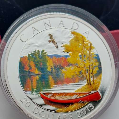 2013 $20 Fine Silver Coin, Autumn Bliss, 999,Canada,Pure Silver /Limited Edi...