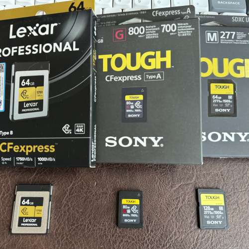 Sony Tough CFexpress type A / SD , Lexar CFexpress type B