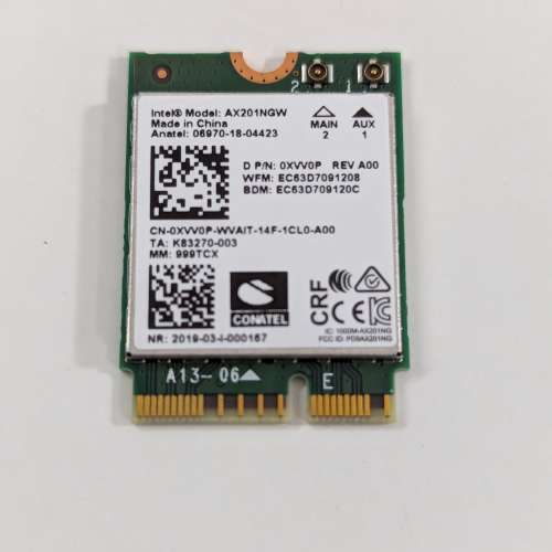 Intel Ax201NGW wifi card