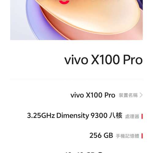 Vivo X100 pro 12+256落日橙
