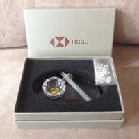 HSBC Crystal Rice Bowl Chopsticks Set (Collectible) NEW 全新 匯豐 水晶 套裝 收...