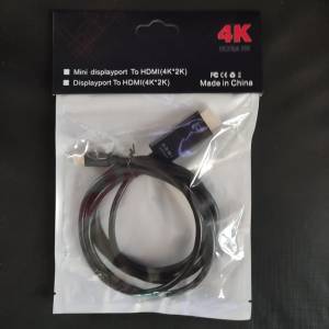 全新 Mini displayport To HDMI(4K/2K)