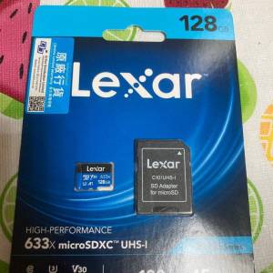 全新 Lexar MICROSDXC 633X 128GB UHS-I 記憶卡附SD 轉接卡 sd card