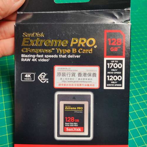 SanDisk Extreme PRO CFexpress Type-B 記憶卡 128GB [R:1700 W:1200]